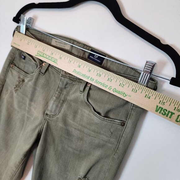 AG Adriano Goldschmied The Legging Super Skinny‎ Ankle Jeans Olive Distressed 26 - Picture 11 of 14